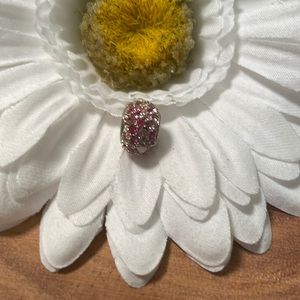 Chamilia bead . Pink rhinestone